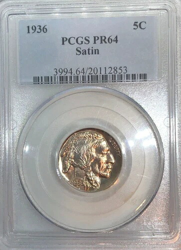 1936年 5C サテンプルーフ バッファローニッケル PCGS PR64｜WORLD RESOURCE【KING店】