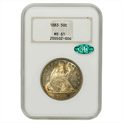 1883年 着席型自由の女神像 ハーフドル 50セント NGC MS 61 CAC