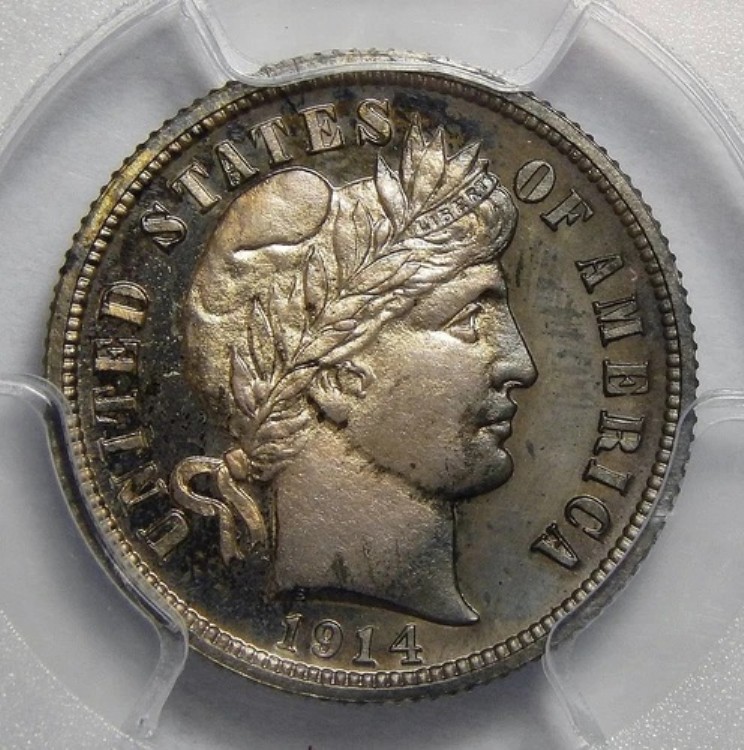 1914年 PCGS PR65 バーバーダイム