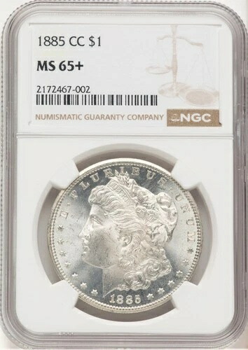 1885-CC モルガン・ダラー NGC MS65+