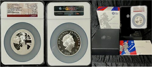 2017年 英国ブリタニア 5オンス PF70 最初の100ストライクコインの1つ（COA＃98）