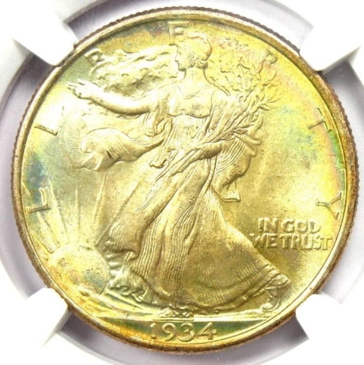 1934年ウォーキング・リバティ・ハーフダラー50セントコイン - NGC MS67+プラスグレード - 価値2,100ドル