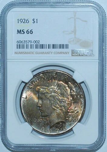 1926年 P NGC MS66 ピースシルバーダラー グレートカラー