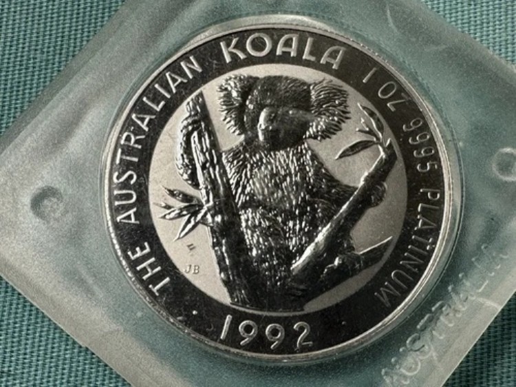 1992年 オーストラリア コアラ 1オンス プラチナ 未流通 100ドル硬貨
