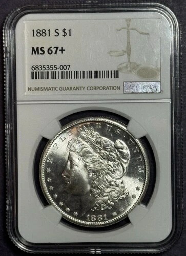1881-S モルガン銀貨 - NGC MS67+ 514,360円