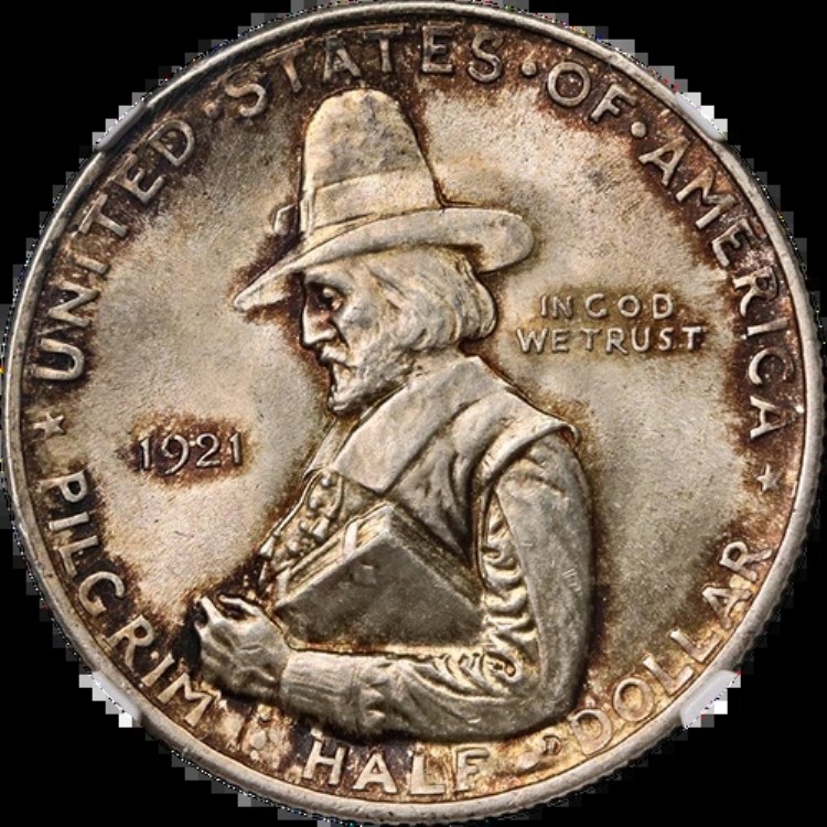 1921年 ピルグリム・コモン ハーフダラー NGC MS67 素晴らしい外観 強い打痕 531,520円