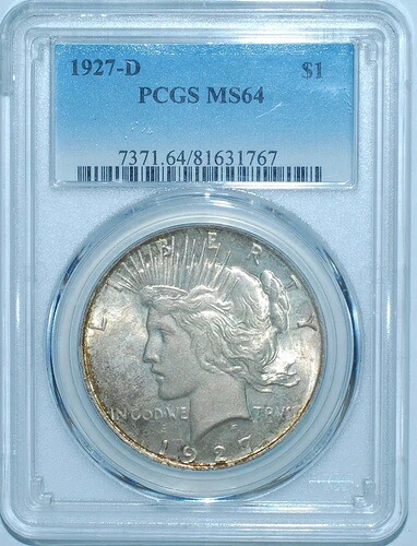 1927年 D PCGS MS64 ピースシルバーダラー