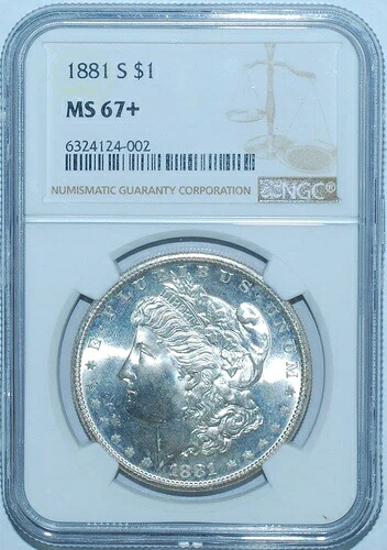 1881 S NGC MS67+ モルガン銀貨