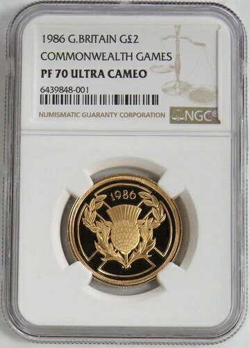 1986年 金貨 イギリス 2ポンド シスル コモンウェルス プルーフコイン NGC PF 70 UC｜WORLD RESOURCE【KING店】