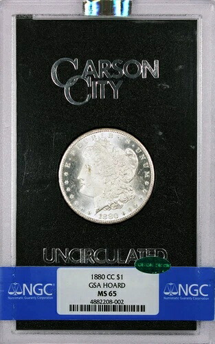 1880年CCカーソンシティ1ドルモルガン銀貨NGC MS65 CAC GSAホードキーデートコイン｜WORLD RESOURCE【KING店】