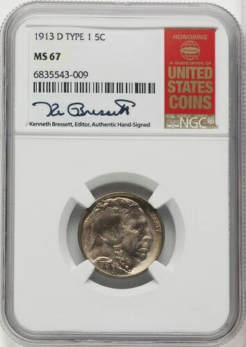 1913-D タイプワン 5C ケネス・ブレセット レッドブック バッファローニッケル NGC MS67 (765833034)｜WORLD RESOURCE【KING店】