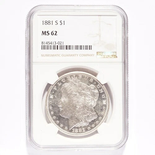 1881-S モルガン銀貨 NGC MS62