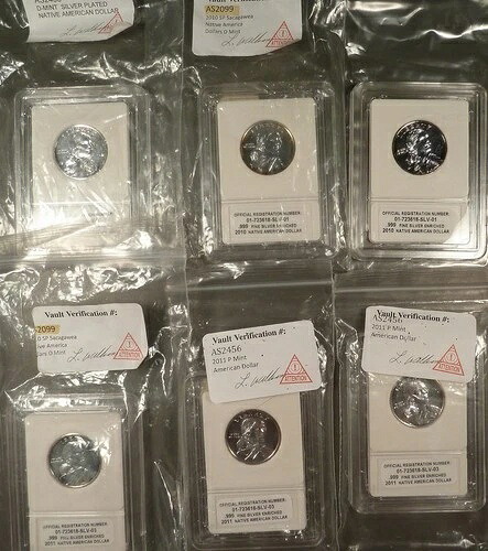 9枚セット .999 銀貨 エンリッチド「スラブ」 2010-2011 サカガウィア・ダラー
