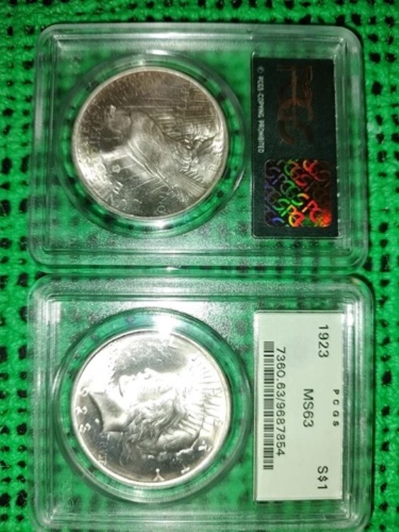 1923年 ピース シルバー ドル ~ NGC - MS 63 ~美しいコイン~