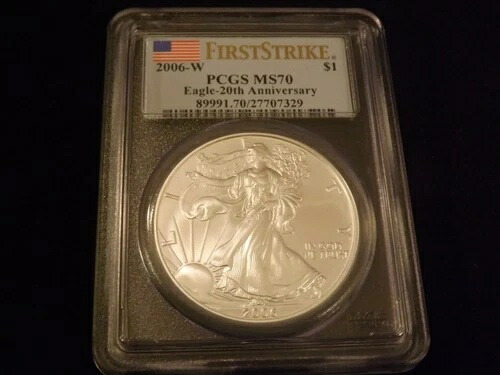 2006-W $1 イーグル バーニッシュ ファーストストライク 20周年記念 PCGS MS 70 339,570円