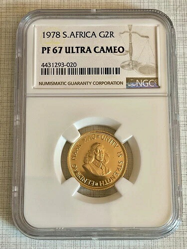 南アフリカ 1978年 2ランド金貨 NGC PF67 ウルトラカメオ SKU# 6026