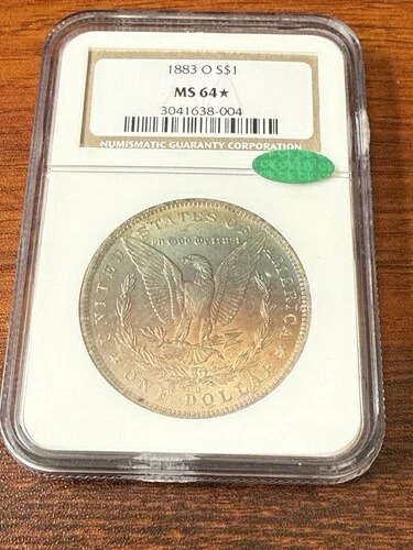 1883-O モルガン銀貨 NGC MS64* CACステッカー付き、トーンあり