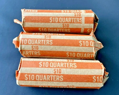 3ロール $10.00 ワシントンクォーター 90% 銀貨 米国鋳造 3