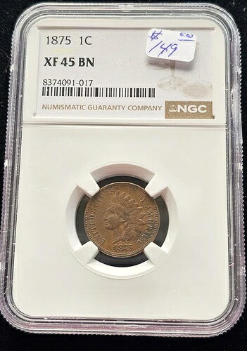 1875年インディアンヘッドセント NGC XF 45