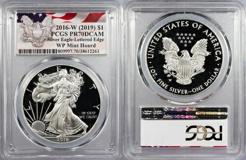 2016-W プルーフ シルバーイーグル 30周年記念; WP ミントホード PCGS PF-70 UCAM #US101