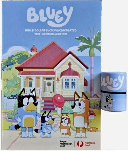 BLUEY 2024 $1 x 10 コインセット?UNC未開封チューブフォルダー?10色カラーチャンス｜WORLD RESOURCE【KING店】