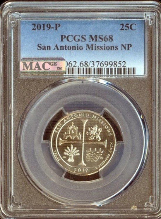 2019年サンアントニオクォーター PCGS MS68品質｜WORLD RESOURCE【KING店】