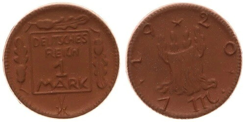 1920年 1マルク帝国磁器通貨導入のサンプル 91447