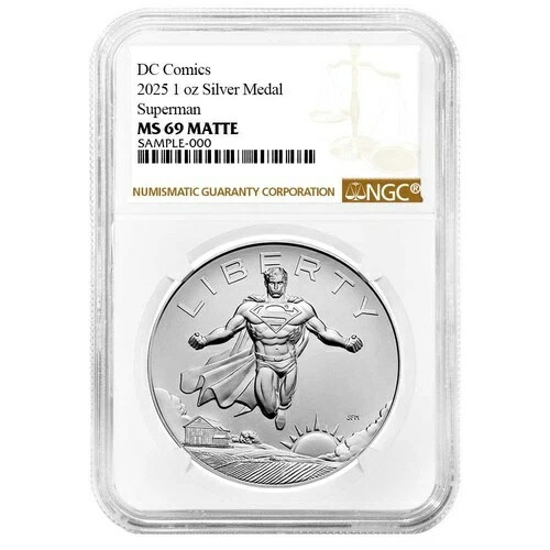先行販売 - 2025年 スーパーマン DC コミックス 1オンス シルバーメダル NGC MS69 ブラウンラベル