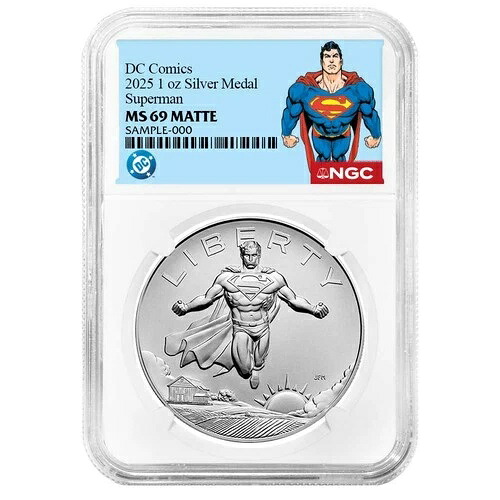 先行販売 - 2025 スーパーマン DC コミックス 1オンス シルバーメダル NGC MS69 スーパーマンラベル
