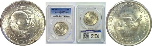 1952-S ワシントン・カーバー記念ハーフドル - PCGS MS-66