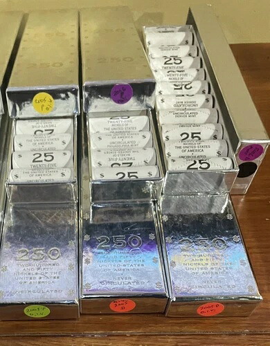 ニッケル 60ロール 25枚入り 2004年 P、3x 2005年 P-D-D、2x 2006年 P-D ワールドリザーブエクスチェンジ