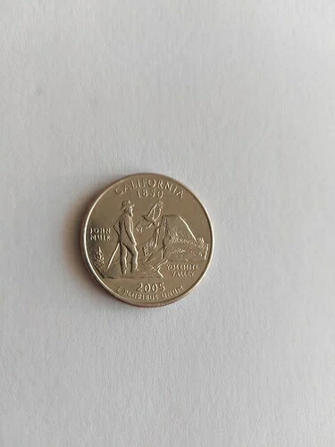 アメリカ合衆国、25セント硬貨、2005年、カリフォルニア州デンバー、1850年