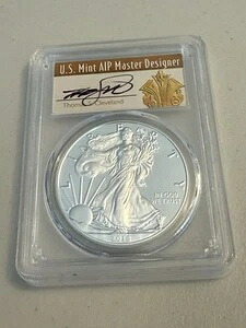 2018-W $1 プルーフ アメリカン シルバー イーグル PCGS PR 70 DCAM | FDOI クリーブランド サイン入り