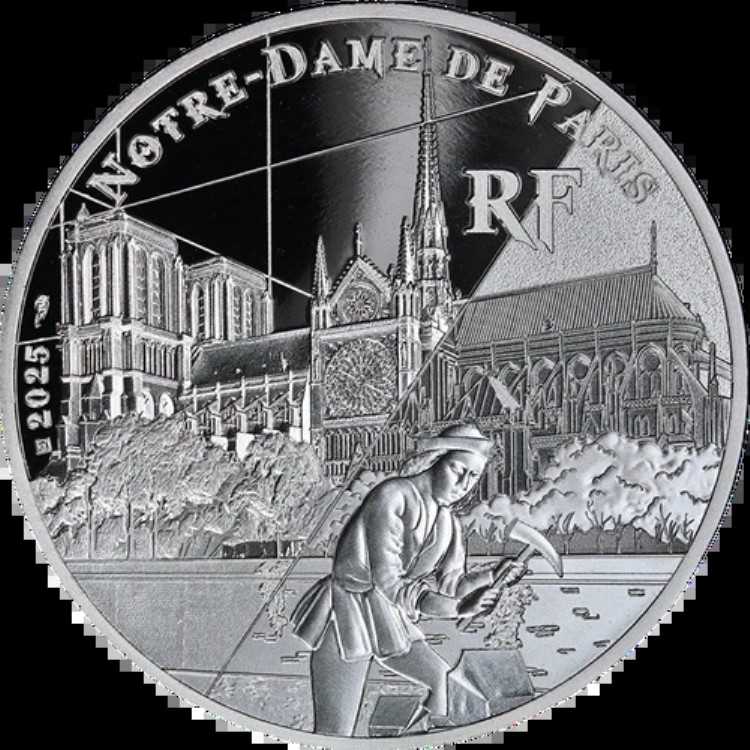 2025年 フランス 22.2gr シルバー プルーフ ユネスコ世界遺産: ノートルダム大聖堂 ST...