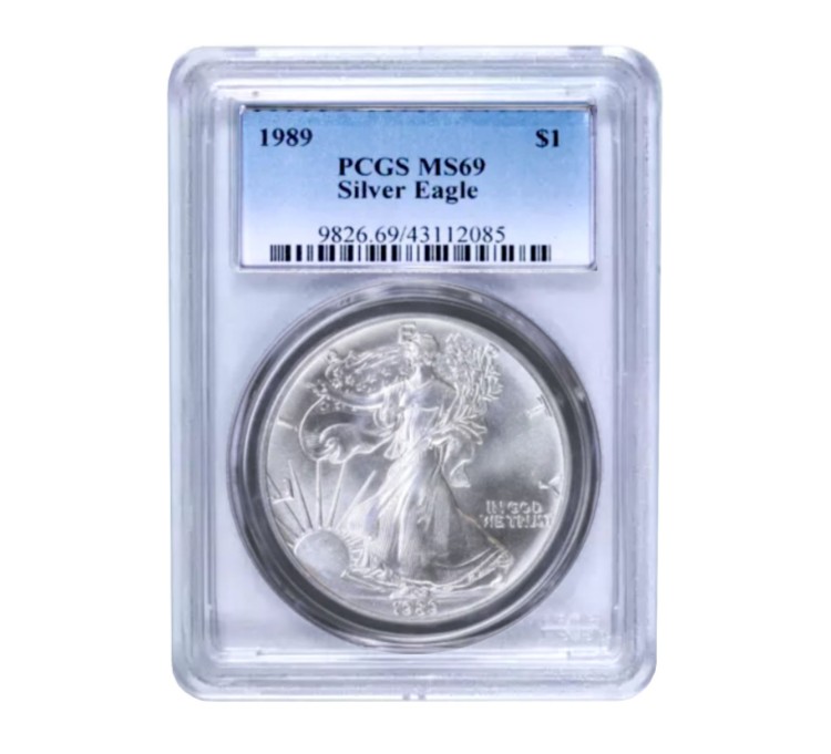1989年 1ドル アメリカン シルバー イーグル MS69 PCGS