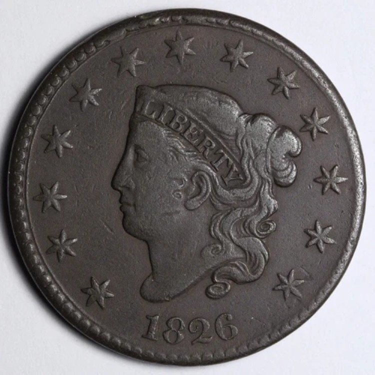 1826年 コロネットヘッド ラージセント VF E118 AKCCN｜WORLD RESOURCE【KING店】