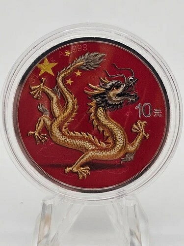 2025 中国ドラゴンカラー 1 オンス シルバー コイン カプセル (COA 付き) (発行枚数 2888 枚) 希少!!!!|WORLD RESOURCE【KING店】