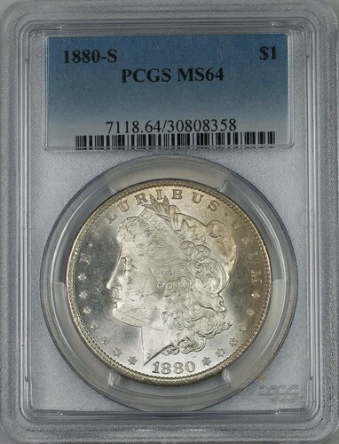 1880-S モーガン銀貨 1ドル硬貨 PCGS MS-64 (2i)|WORLD RESOURCE【KING店】