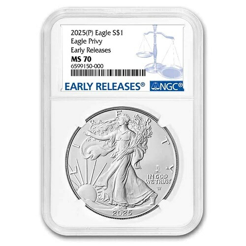2025-(P) アメリカンシルバーイーグル(イーグル・プリヴィ) MS-70 NGC (ER)|WORLD RESOURCE【KING店】