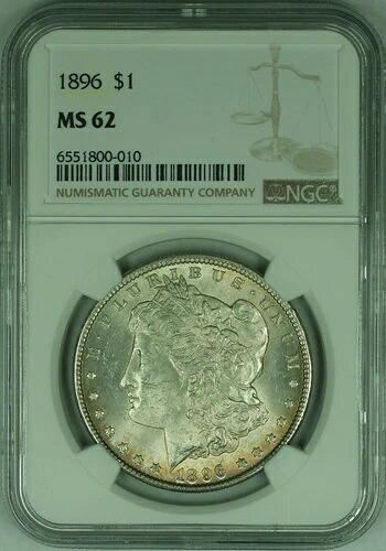 1896年 1ドル モルガン銀貨 NGC MS-62 淡色 (21)|WORLD RESOURCE【KING店】