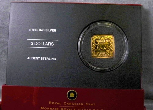 3ドル スターリングシルバー、金メッキ ロイヤルカナディアンミントコイン 101,200円