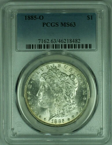1885-O モルガン銀貨 PCGS MS-63 (25B)