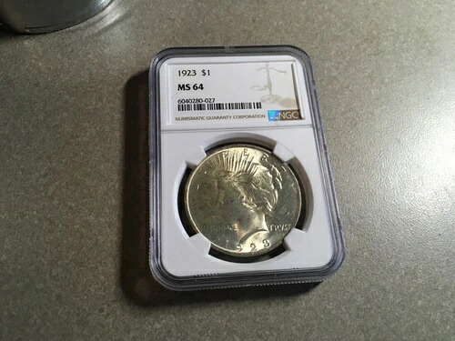 1923年 P ピース シルバー ダラー NGC MS64 ボールドディテール ブライトホワイト ハイグレード $1 ジェム