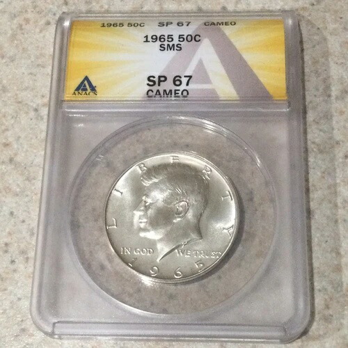 1965年ケネディ銀貨SMSハーフダラー！?ANACS SP67カメオ