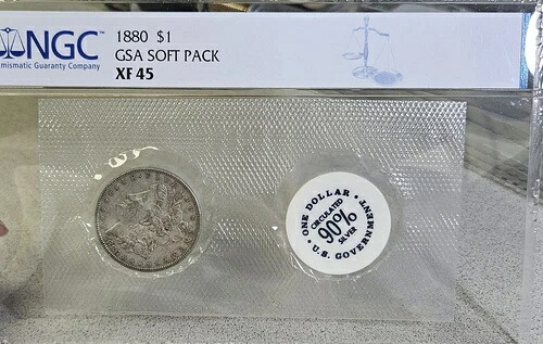 1880年 GSAソフトパック！NGC XF45 モルガン銀貨