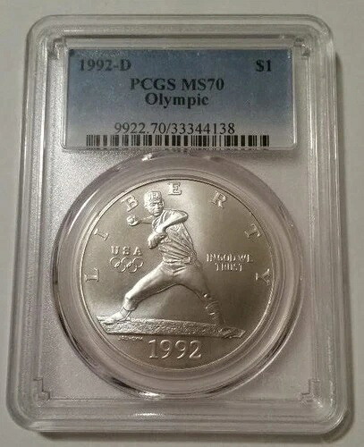 1992年 D オリンピック記念 シルバードル 野球 MS70 PCGS|WORLD RESOURCE【KING店】