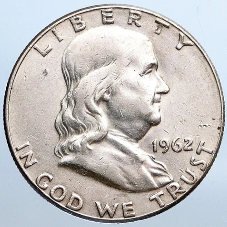 1962年 P 米国 ベンジャミン・フランクリン ヴィンテージ シルバー ハーフドルコイン リバティベル i115235|WORLD RESOURCE【KING店】