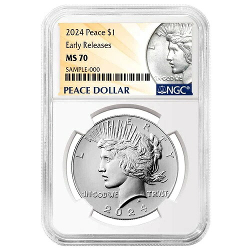 2024年 1ドル ピースシルバー NGC MS70 ER ピースラベル｜WORLD RESOURCE【KING店】