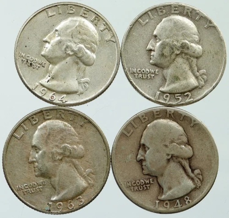 アメリカ合衆国 ワシントングループ シルバークォーターコイン 4枚セット ギフト i116328|WORLD RESOURCE【KING店】