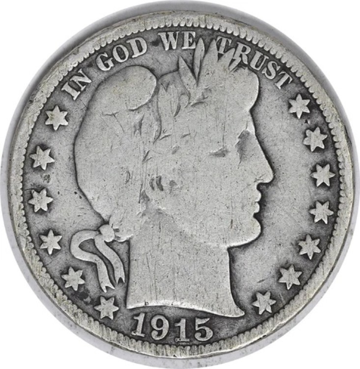 1915年 バーバー シルバー ハーフドル VG 未認定 #1045｜WORLD RESOURCE【KING店】